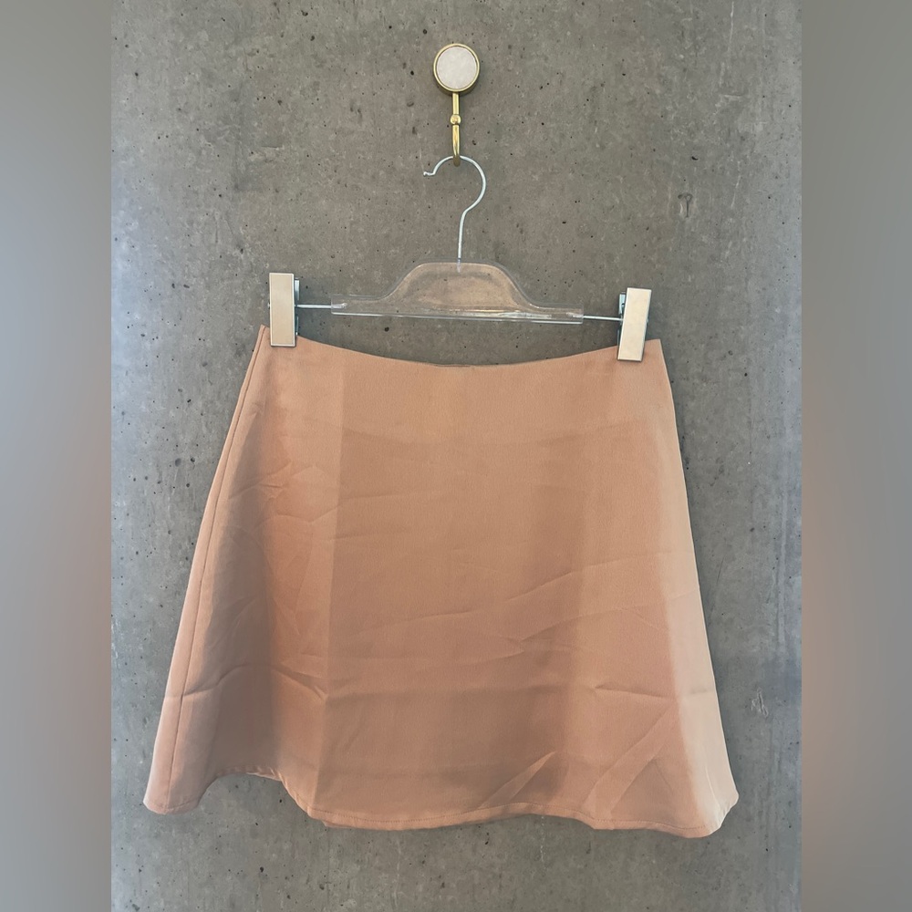 LYANER Silk Copper Mini Skirt (Medium)
